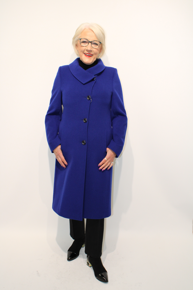 Shawl Collar Coat - Electric Blue