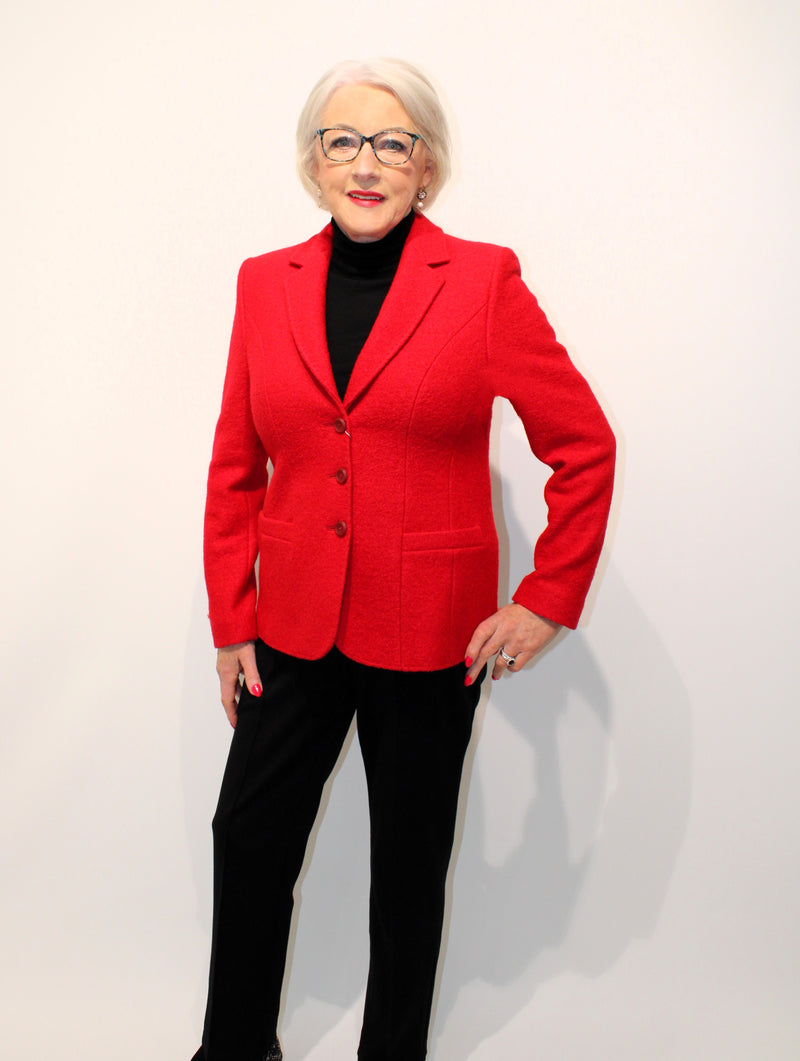 Wool Blazer - Red