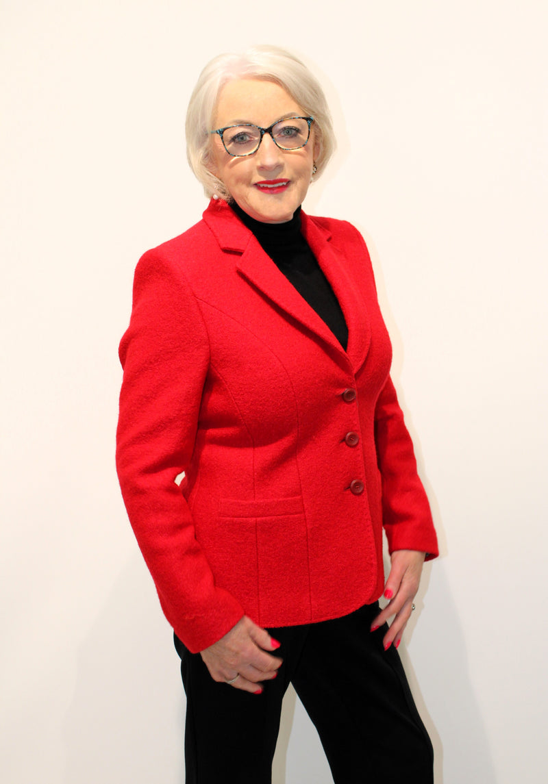 Wool Blazer - Red
