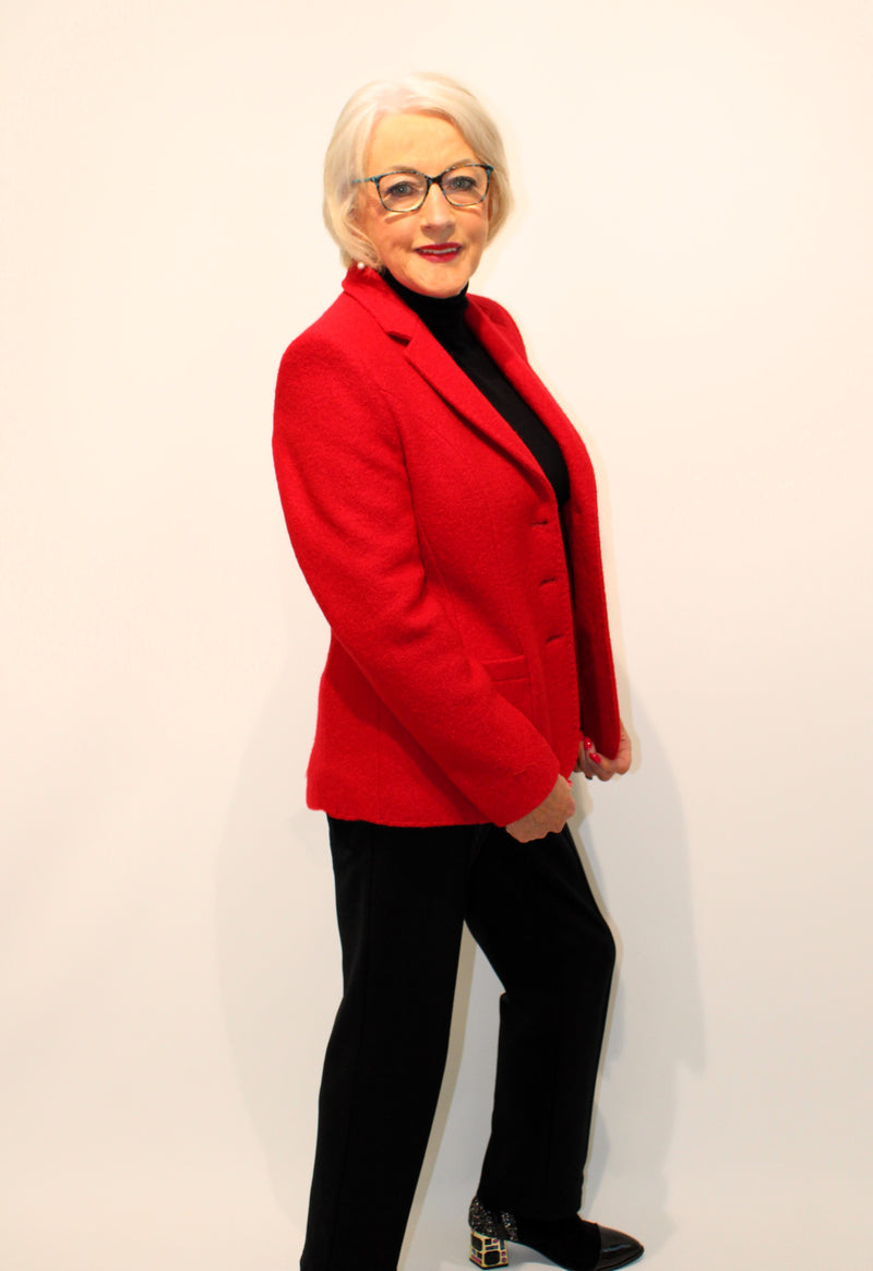 Wool Blazer - Red