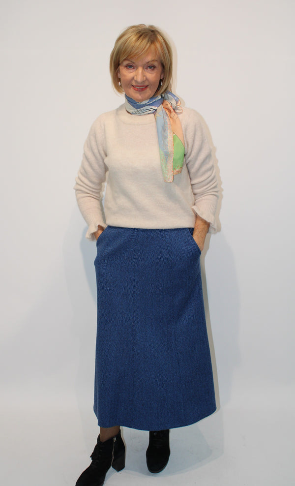 Skirt - Light Blue Tweed