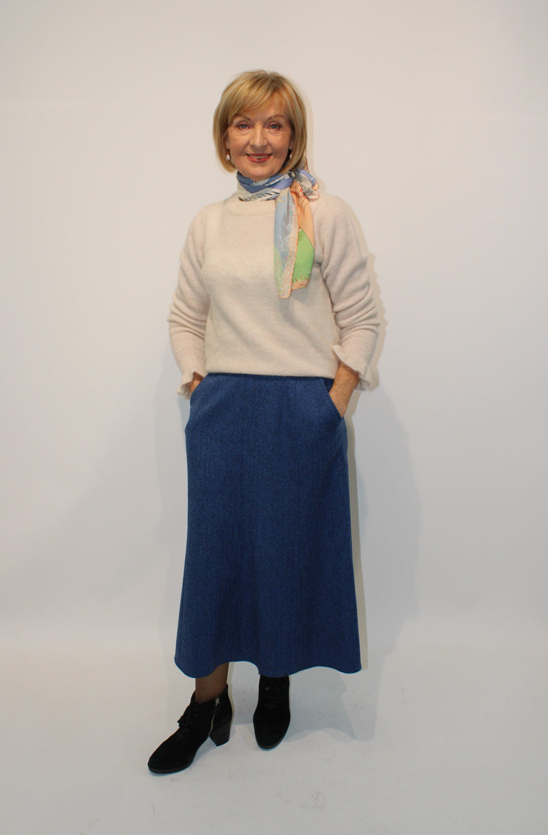 Skirt - Light Blue Tweed