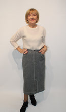 Herringbone Skirt - Black/grey