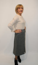Herringbone Skirt - Black/grey