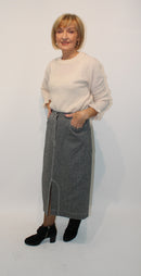 Herringbone Skirt - Black/grey