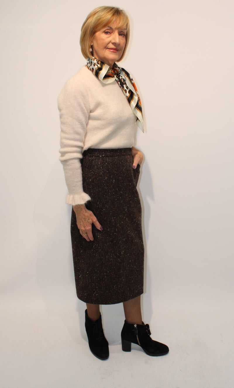 Skirt - Brown Tweed