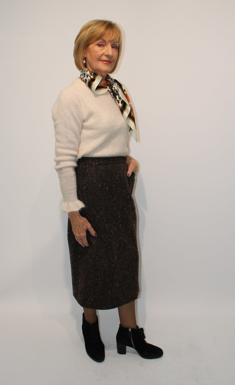 Skirt - Brown Tweed