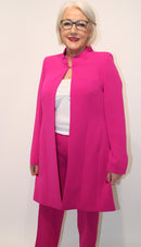 7/8 Length Coat - Fuchsia