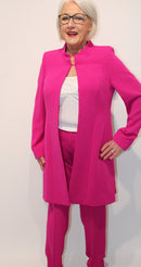 7/8 Length Coat - Fuchsia