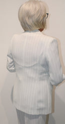Pinstripe Blazer - White