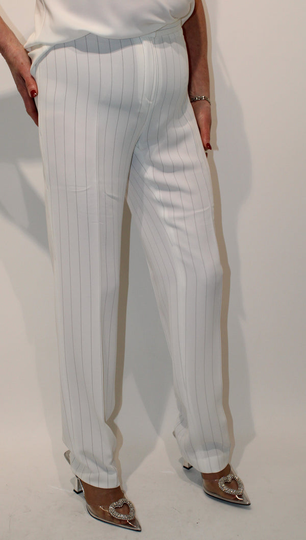 Pinstripe Trouser - White