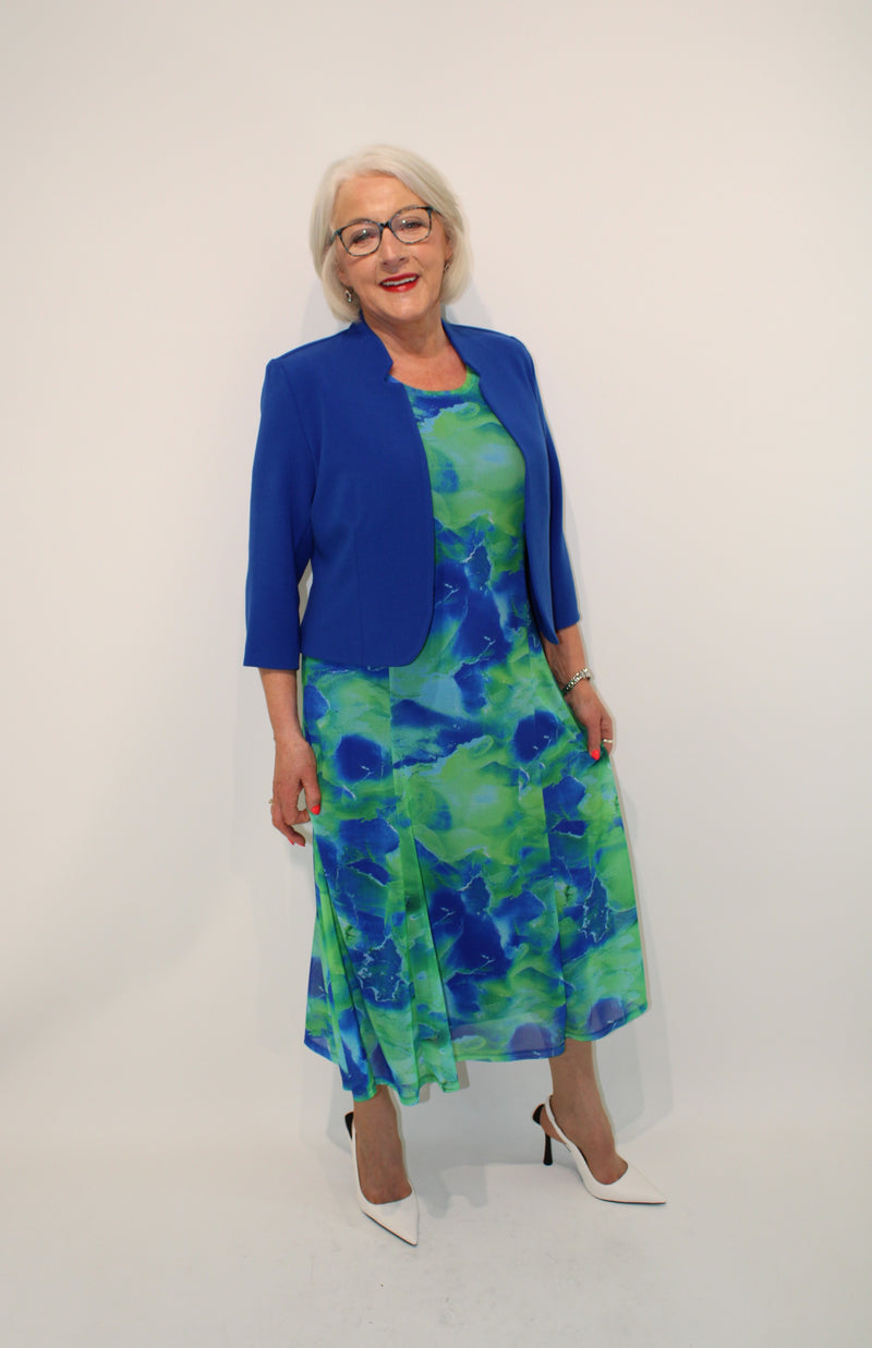 Mamy Dress - Green/royal