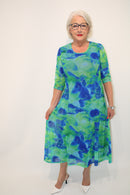 Mamy Dress - Green/royal