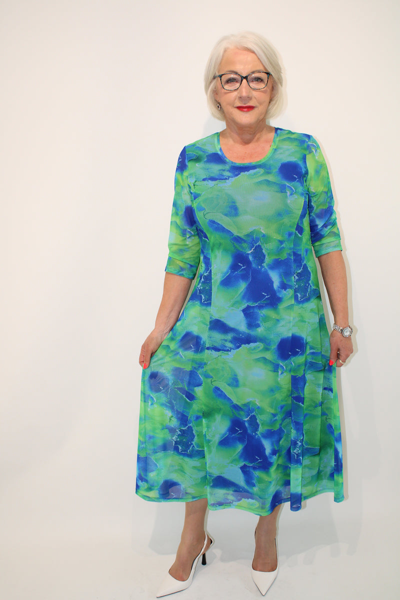 Mamy Dress - Green/royal