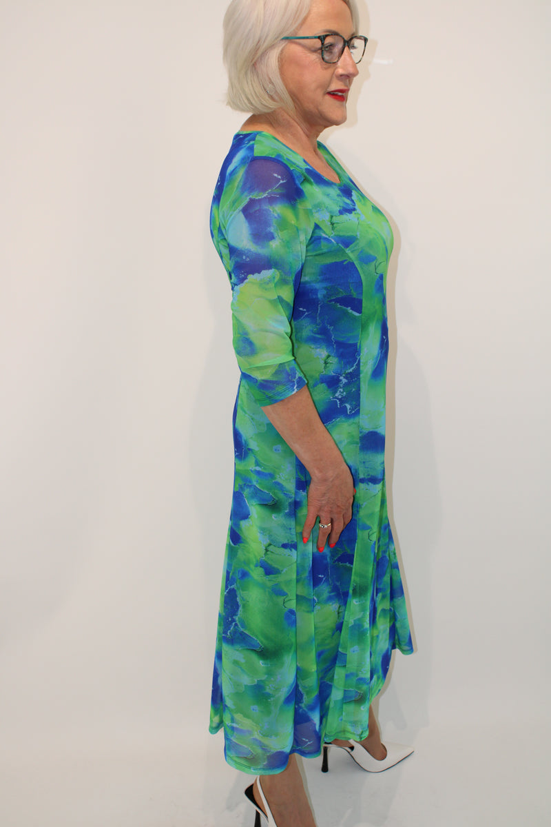 Mamy Dress - Green/royal