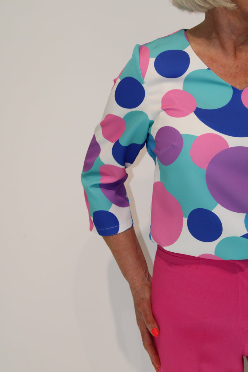 V Blouse - Cornflower