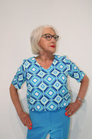 V Blouse - Turquoise