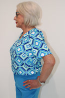 V Blouse - Turquoise