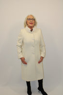 Faux Fur Collar Coat - Cream