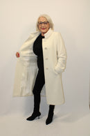 Faux Fur Collar Coat - Cream