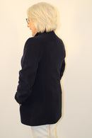 Round Neck Coat - Navy