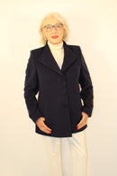 Round Neck Coat - Navy