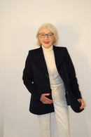 Round Neck Coat - Navy