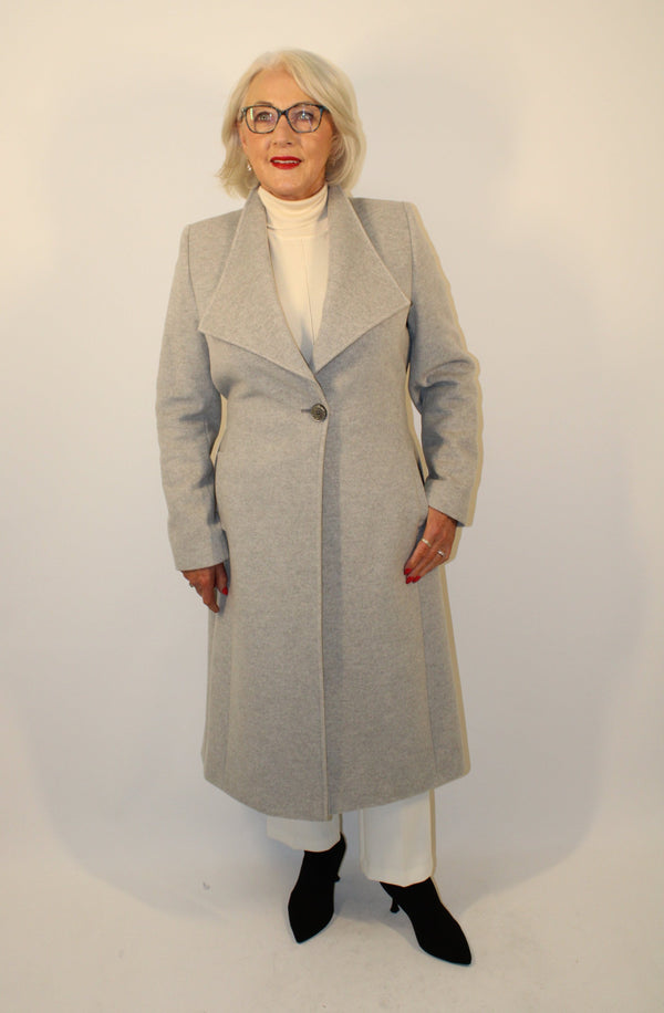 Belted Coat - Light Grey