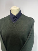Plain V Neck Jumper - Ivy