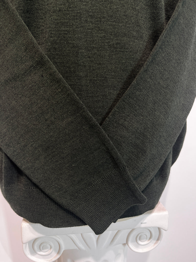 Plain V Neck Jumper - Ivy