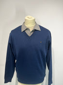 Plain V Neck Jumper - Atlantic