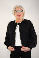 Pearl Detail Cardigan - Black