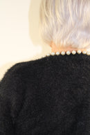 Pearl Detail Cardigan - Black