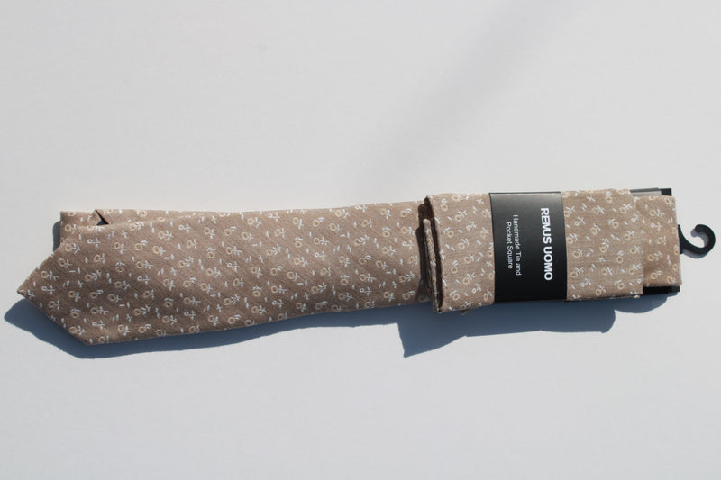 Tie & Pocket Set - Wheat/oatmeal