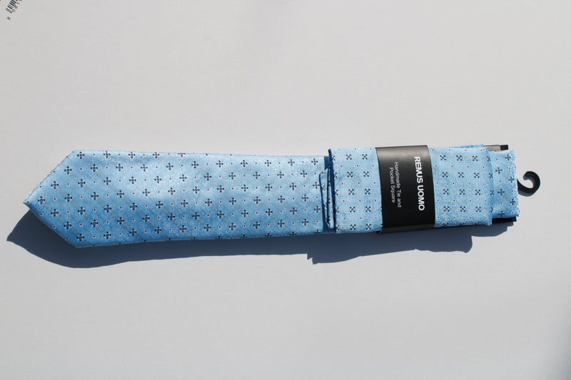 Tie & Pocket Set - Light Blue Grey