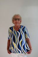 Via Veneto V Blouse - Cornflower