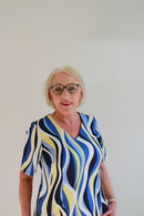 Via Veneto V Blouse - Cornflower