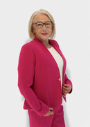Collarless Tailored Blazer - Fuchsia