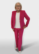 Collarless Tailored Blazer - Fuchsia