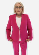 Collarless Tailored Blazer - Fuchsia