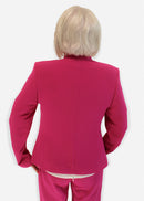 Collarless Tailored Blazer - Fuchsia