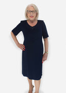V Neck Dress - Navy