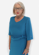 V Neck Belted Dress - 51