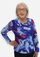 Print Blouse - Blue