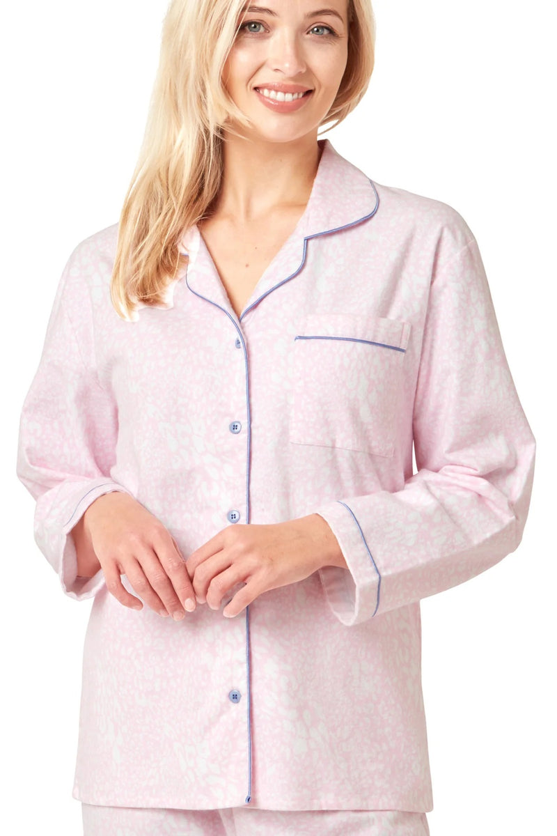 Animal Print Wincey Pyjama - Pink