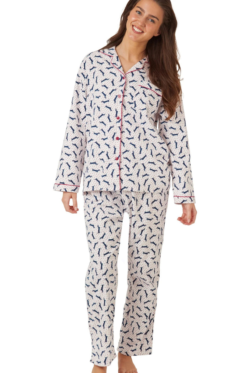 Dog Wincey Pyjama - Ivory
