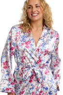 Vibrant Floral Satin Wrap - Floral