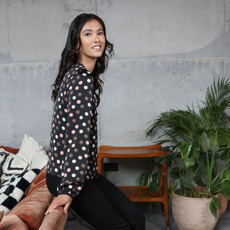 Isha Dot Top - Black