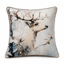 Rustic Stag In The Snow Velvet Cushion