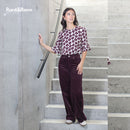 Jacinta Wide Leg Cord Jean - Plum